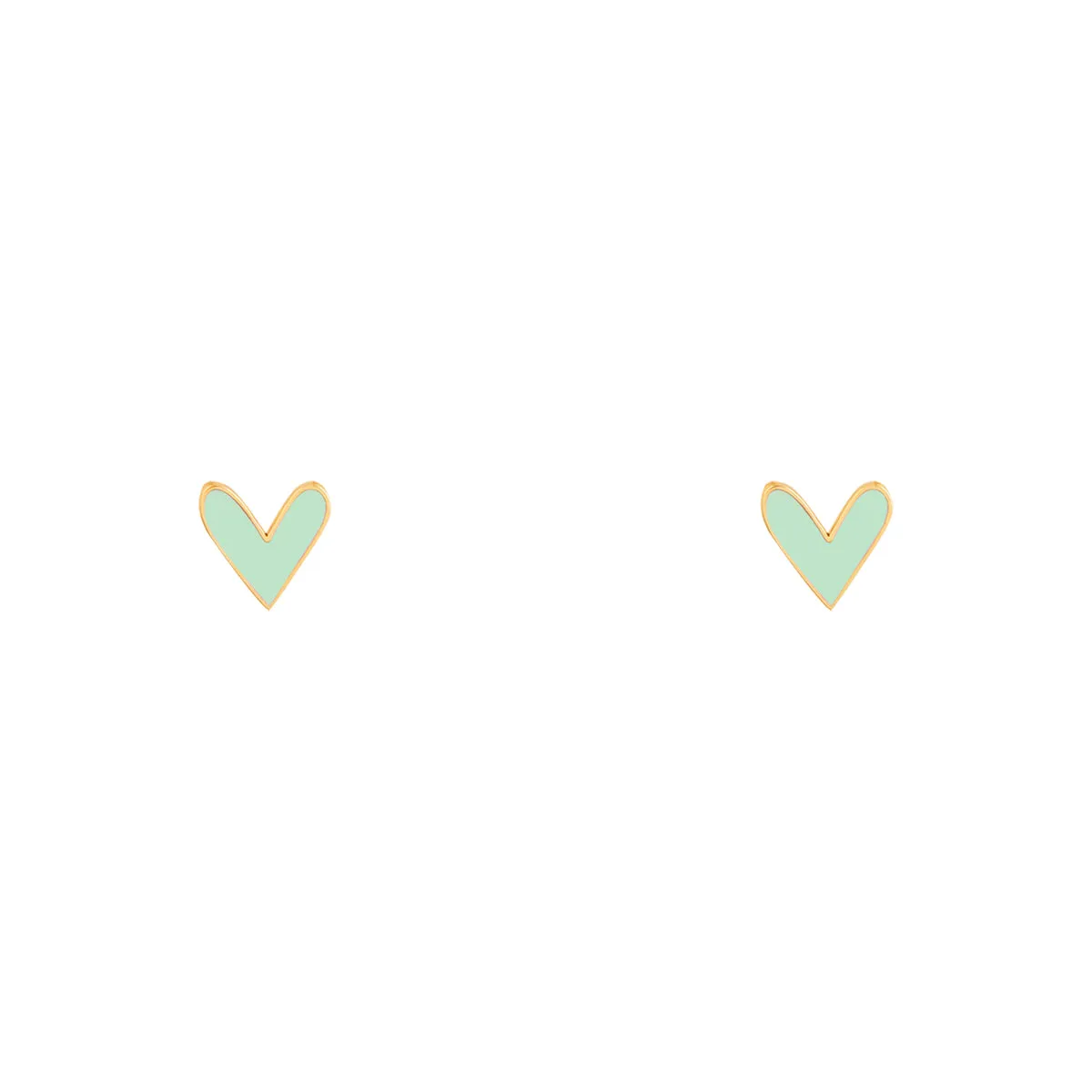 Green Heart Stud Earrings
