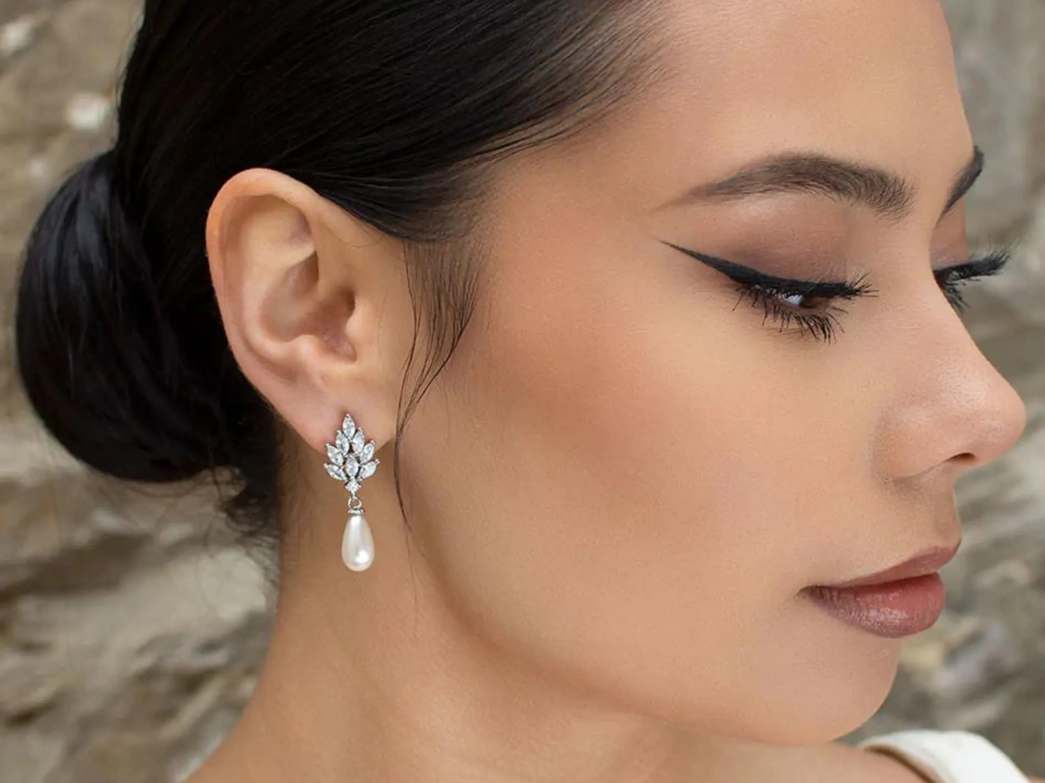 Priscilla - Sophisticated Pearl Drop Bridal Earrings