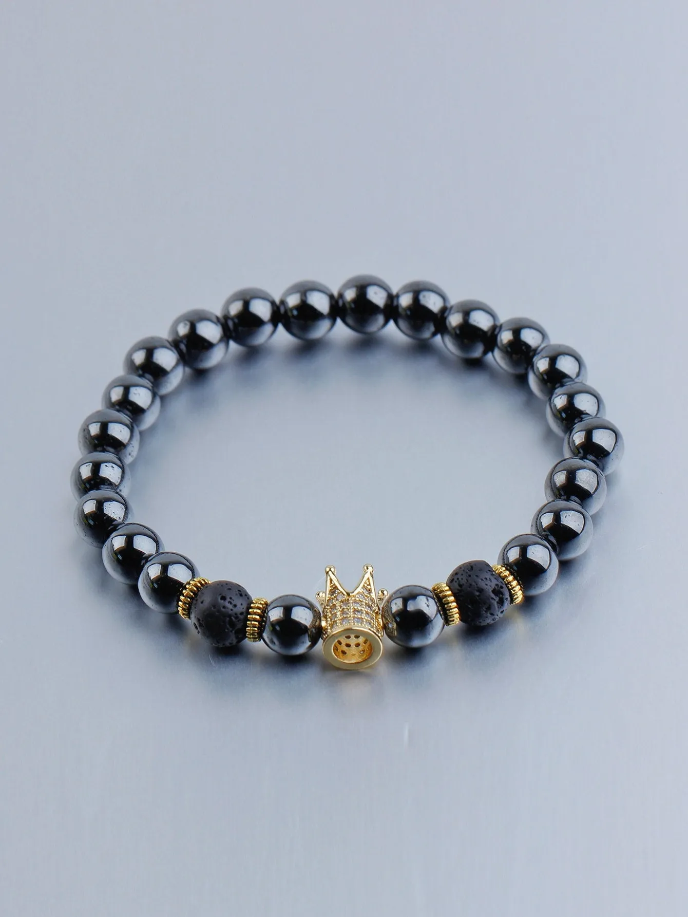 Rhinestone Crown Decor Beaded Bracelet Boho Crafted Creative Beads Design